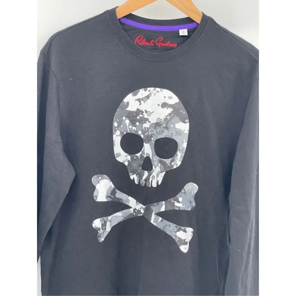 Robert Graham Long Sleeve Shirt Men Medium‎ Black Skulls